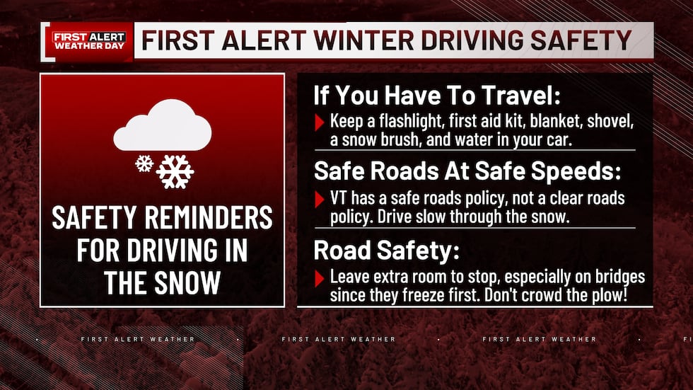 Seguridad al conducir en nieve WCAX