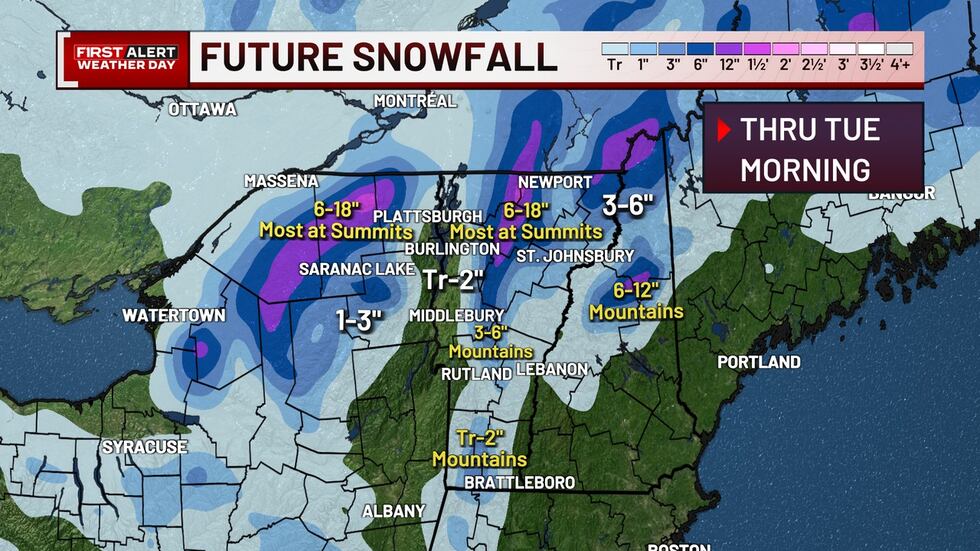 Pronóstico de nevadas WCAX