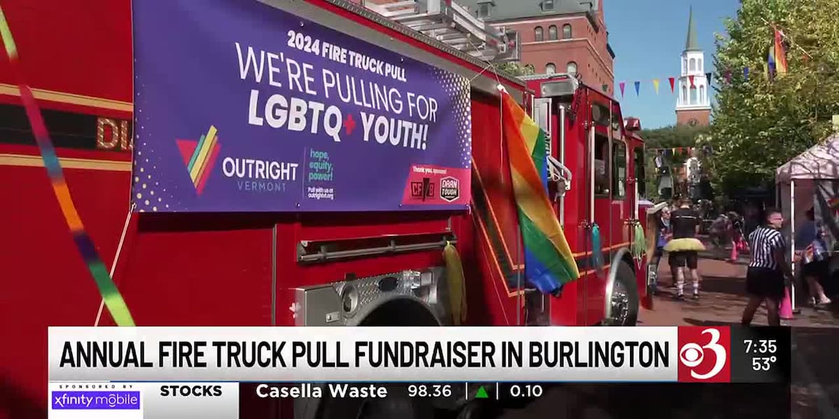 Burlington fire truck pull raises funds for LGBTQ+ youth Burlington fire truck pull raises funds for LGBTQ+ youth