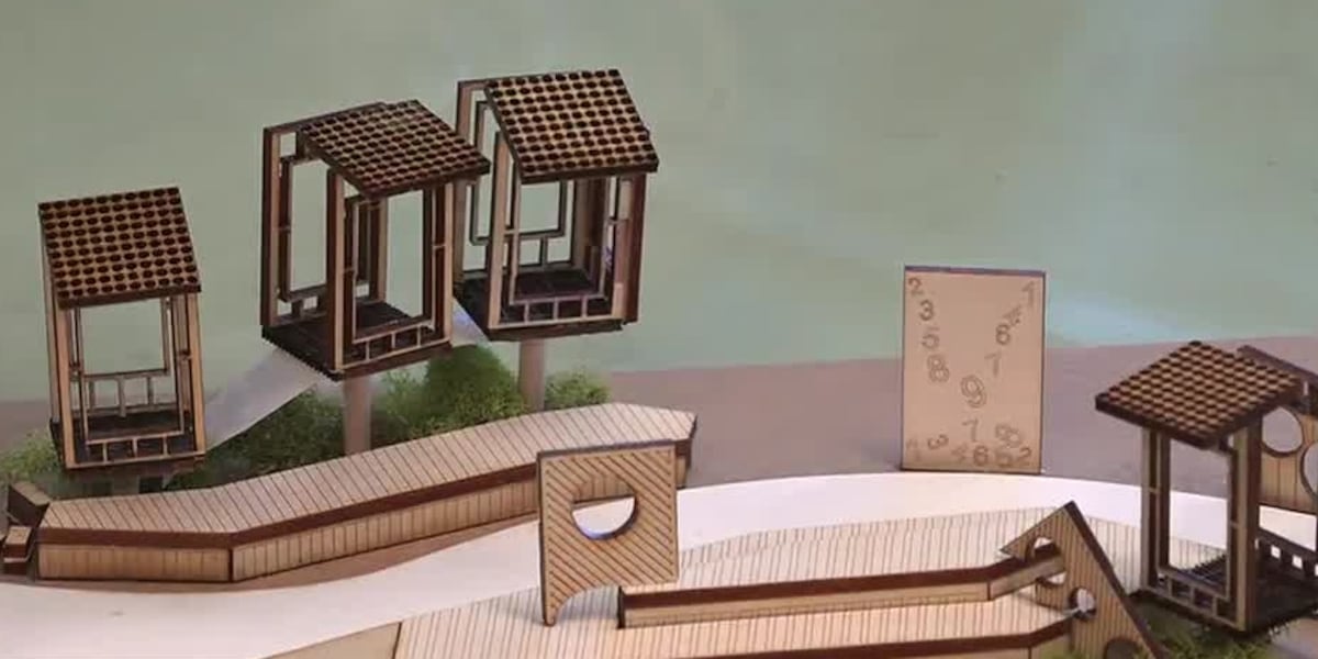 Springvale Library Playground Library play area designed by students, inspired by Vermont rivers