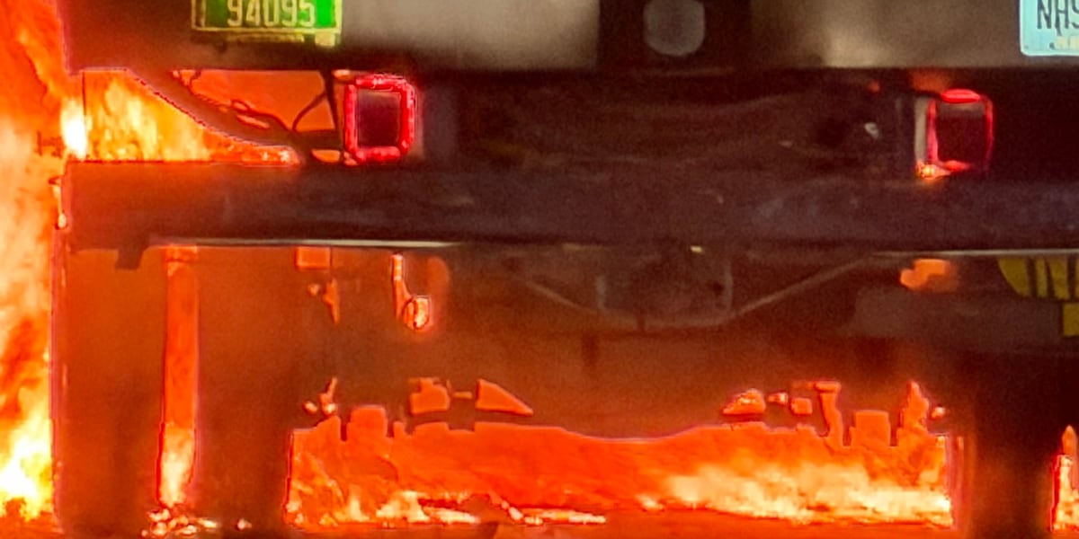 Tanker truck catches fire on Interstate 89