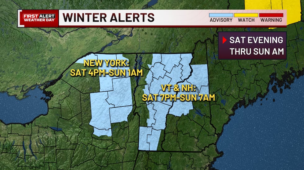 Weather advisory map