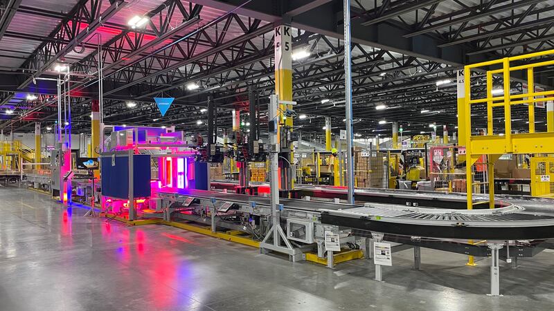 FILE - Amazon warehouse