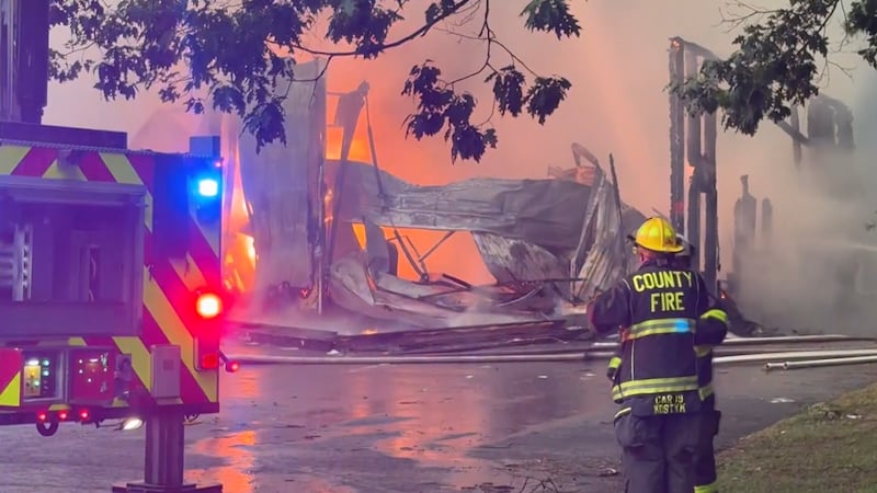 A fire broke out after an apparent explosion at Morrisonville Septic Tuesday evening.