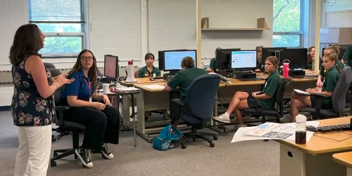 Green Mountain Girls State campers visit with WCAX’s Cat Viglienzoni