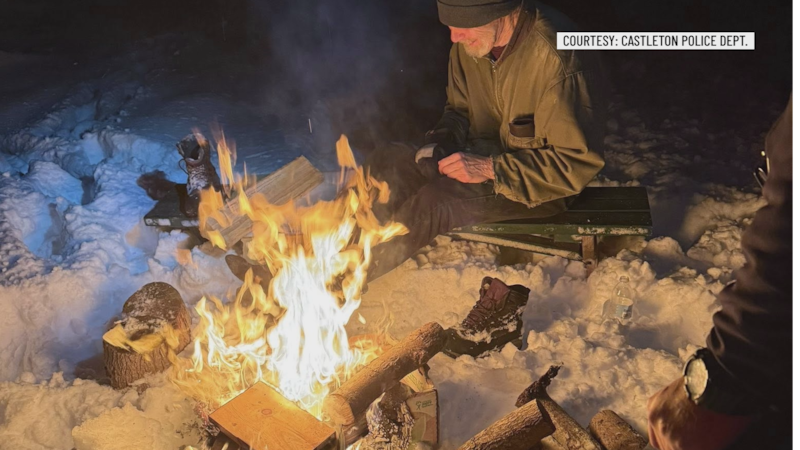 Officers found tracks where a 73-year-old hiker entered the woods, and found the man around...