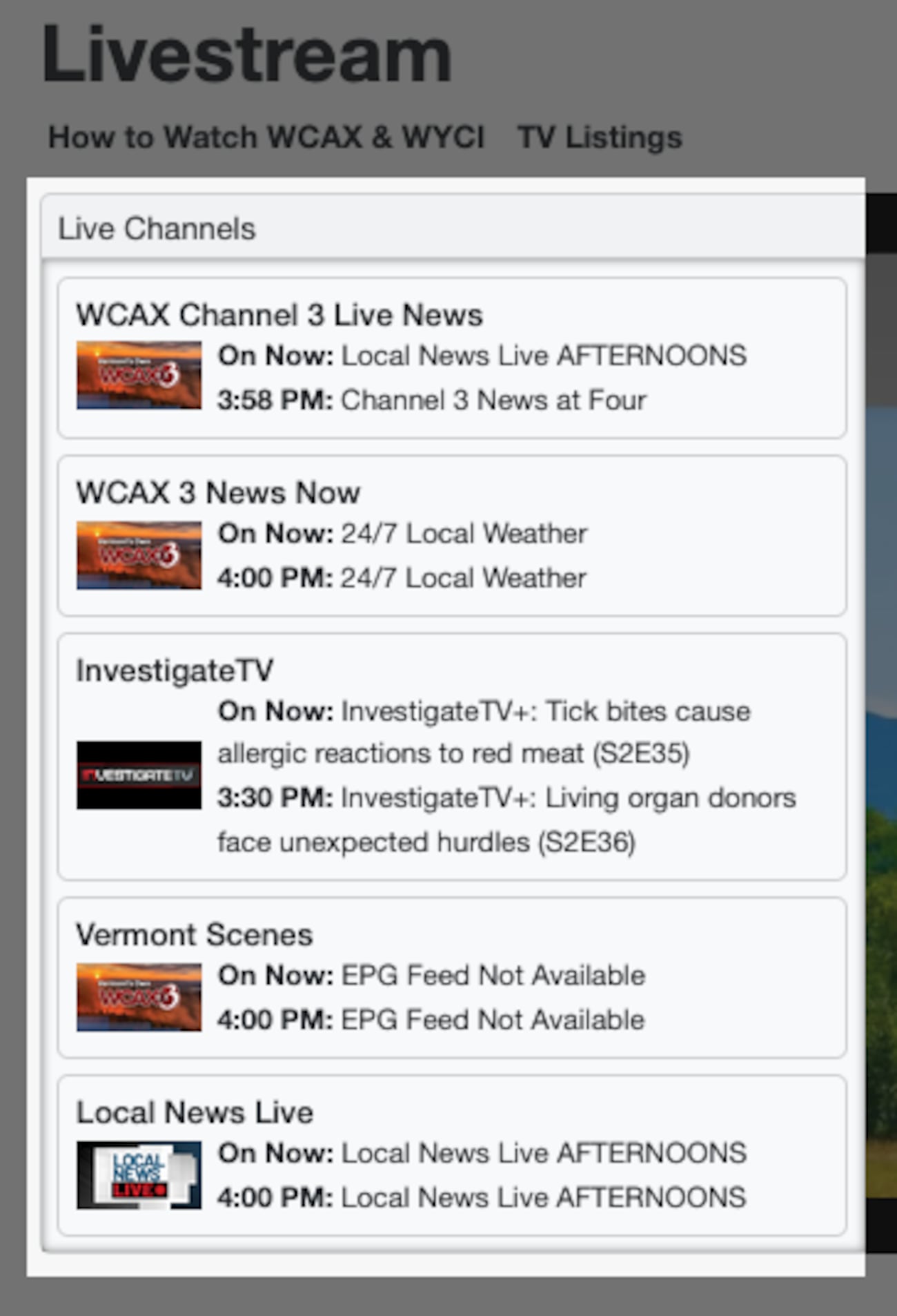 Wcxa How To Watch WCAX Channel 3 & WYCI