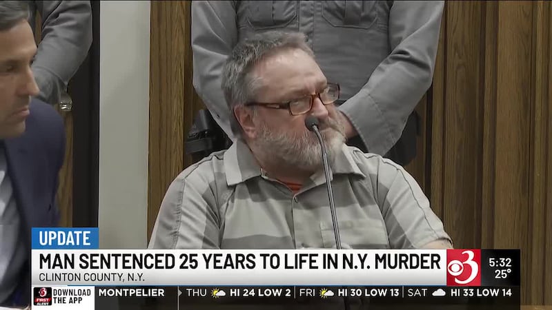 A Plattsburgh man was sentenced Thursday to 25 years to life for the 2024 murder of a local man.