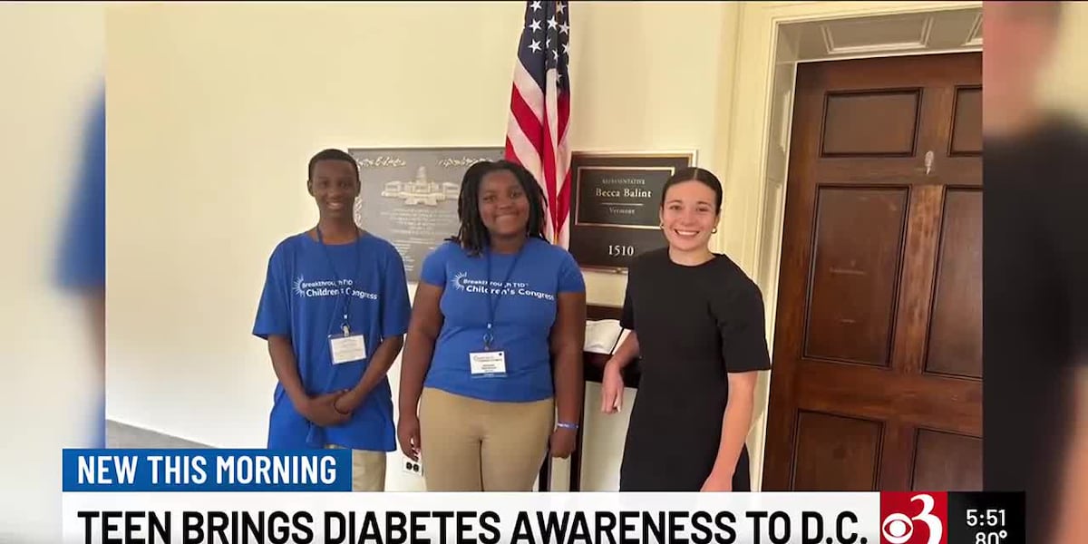 Vt. teen brings diabetes awareness to D.C.