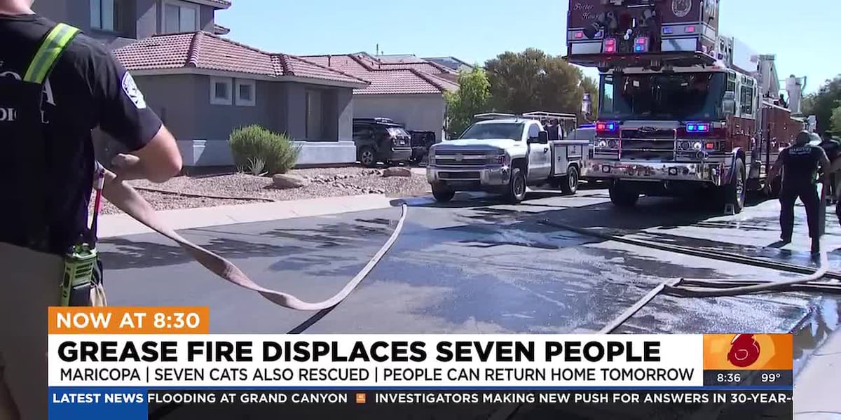 Grease fire forces family from Maricopa home